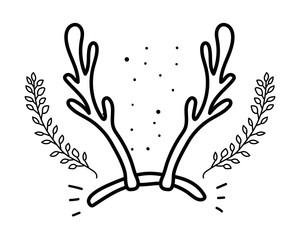 Fototapeta premium merry christmas deer horns accessory