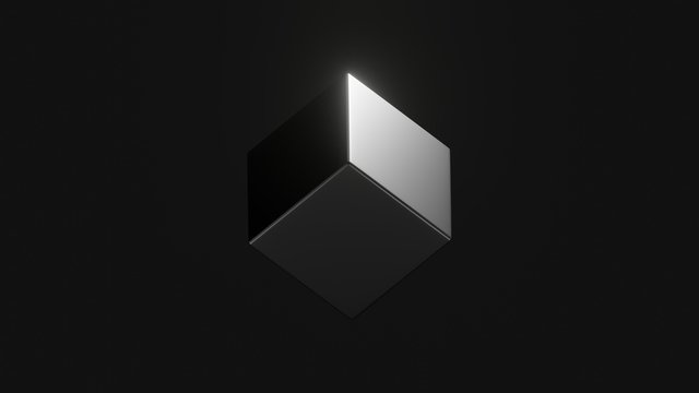 black cube on isometric view in dark space Stock Illustration | Adobe Stock