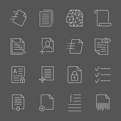 Documents icons. Vector Illustration. Editable Stroke. EPS 10