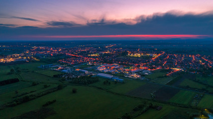 Beautiful Bjelovar sunset from above (Bjelovar, Bjelovar Bilogora County, Croatia) 