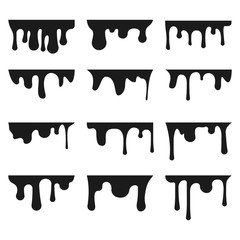 Oil drop, Blot, Liquid stain, Current drops, chocolate drops. Vector illustration.
