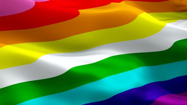 Rainbow LGBT flag Love Fest Festival waving 9 Stripes. Pride 3d Gay flag waving Isolated. Love Fest Festival Rainbow seamless loop animation. Gay pride flag HD resolution Background. Homosexual Rainbo