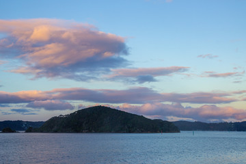 Fototapeta premium Beautiful sunset over the Pacific ocean, New Zealand