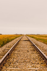 Fototapeta premium Railroad disappearing to vanishing point