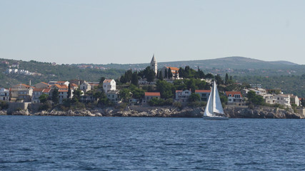 Yacht near a croatian city