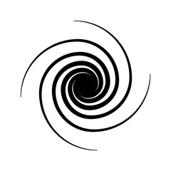 Logo in the form of a spiral. Symbol of wind and forces. The sun with swirling rays.