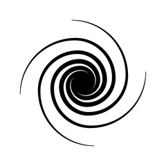 Logo in the form of a spiral. Symbol of wind and forces. The sun with swirling rays.