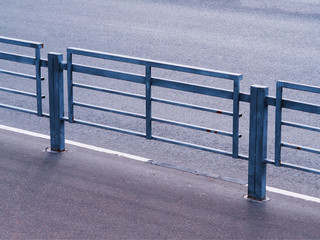 Metal road fence minimalistic background