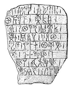 ancient stone tablet with inscribed writing clip art preview