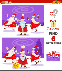 differences game with Santa Claus characters group