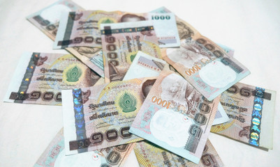 Fototapeta premium Background with money thai thousand baht bills