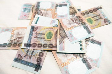 Background with money thai thousand baht bills