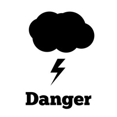 Storm cloud icon in flat style, isolated on white background. Rainstorm symbol for your web site design, logo, app