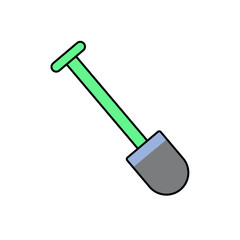 Shovel icon vector isolated on white background