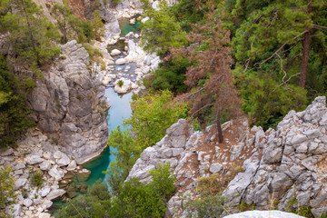 Fototapeta na wymiar mountain river in canyon golnuk in Turkey