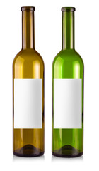 The empty bottle of wine isolated on a white background