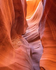 Colorful wave shape rocks at the Antelope Canyon, Arizona, USA - background and texture concept