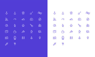 Simple Vector Camping Icons Set