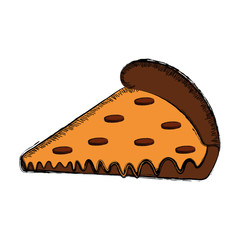 Colored sketch of a pizza - Vector illustration