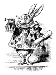Alice in Wonderland vintage illustration - obrazy, fototapety, plakaty