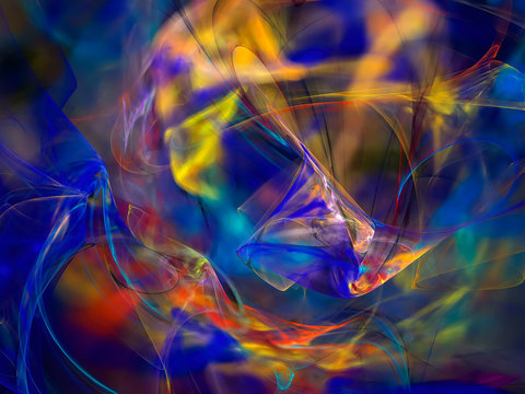 Fototapeta Digital abstract fractal background generated at computer.