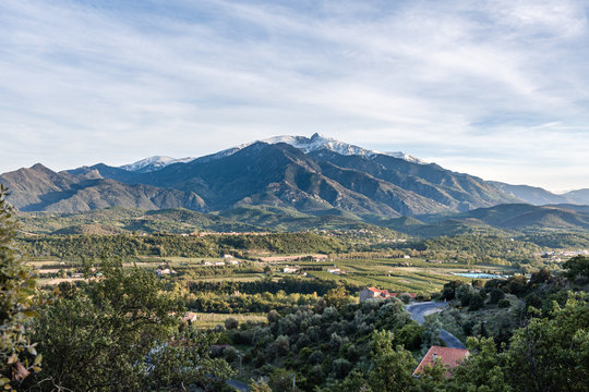 Snow capped Pic du Canigou in the French Pyrenees