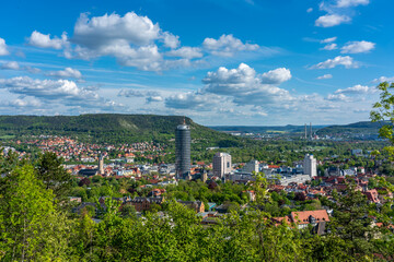 Fototapeta Blick über Jena, Thüringen, an einem warmen Sommertag obraz
