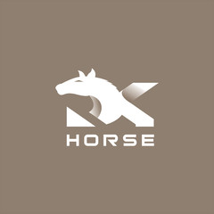 letters D and K with horse logo design