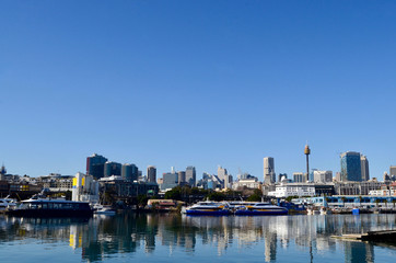 Fototapeta na wymiar A view of the Sydney skyline at Ultimo near the Fish Markets.