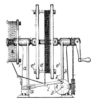 vintage mechanical machine drawing clip art preview