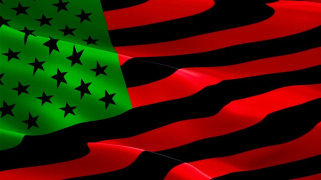 Pan-African flag video. 3d UNIA flag waving video. Sign of Afro-American seamless loop animation. US UNIA flag HD resolution Afro-American Background. Afro-American rights flag Closeup 1080p Full HD v