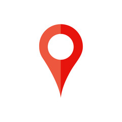 Red Map Location Pin icon isolated on white background