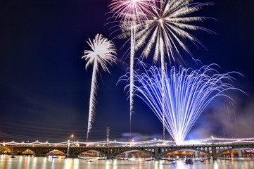 fireworks over the river