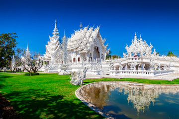 Wat Rong Khun (The White Temple) famous landmark in Thailand’s Northern Province of Chiang Rai