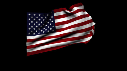 Obraz premium 3d rendering of flag of the USA waving in the wind