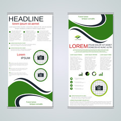 Modern roll-up business banners vector template