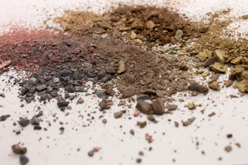 This is a photograph of a colorful powder eyeshadow background