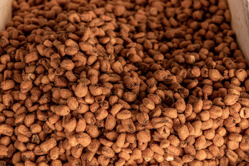 Salted roasted corn, in bulk in a street market