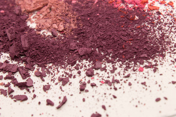 Fototapeta premium This is a photograph of colorful powder blusher isolated on a White background