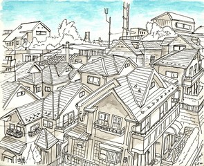 住宅地　家のある景色