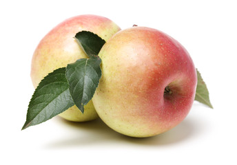 Red apples isolated on white background