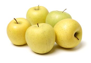 yellow apple isolated on white background 