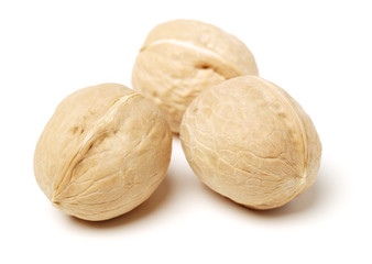 walnuts on a white background