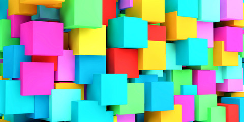 Abstract Background of Colored Cubes