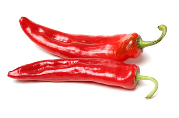 Fresh red pepper on white background