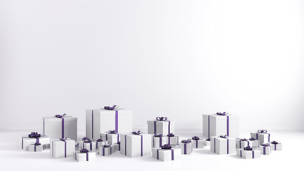 Purple Ribbon White Gift Boxes