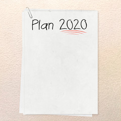 Plan 2020 with copy space