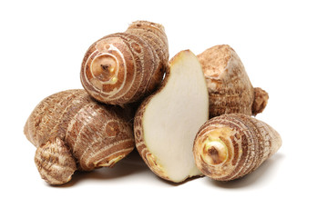 Taro on white background