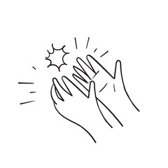 doodle sketch style hand applause cartoon style vector