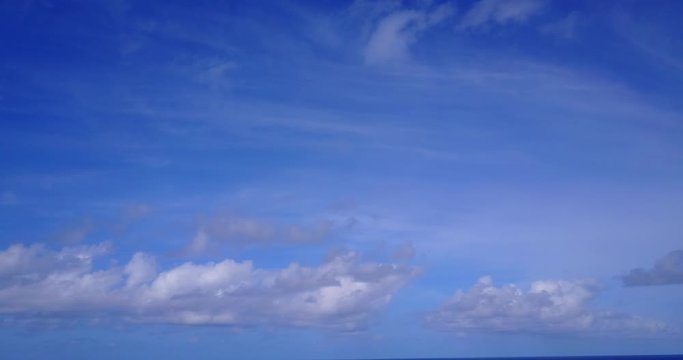 Epic cloudy sky, pan view on a summer day over Mergui Archipelago, in Indian ocean